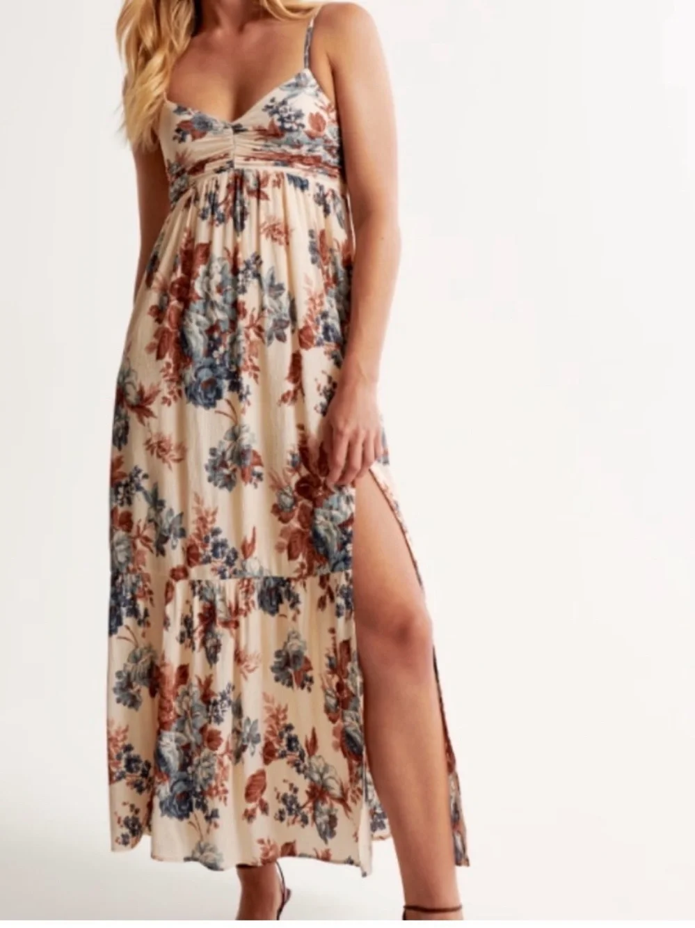 Abercrombie & Fitch Floral Smocked Maxi Dress Small Petite
